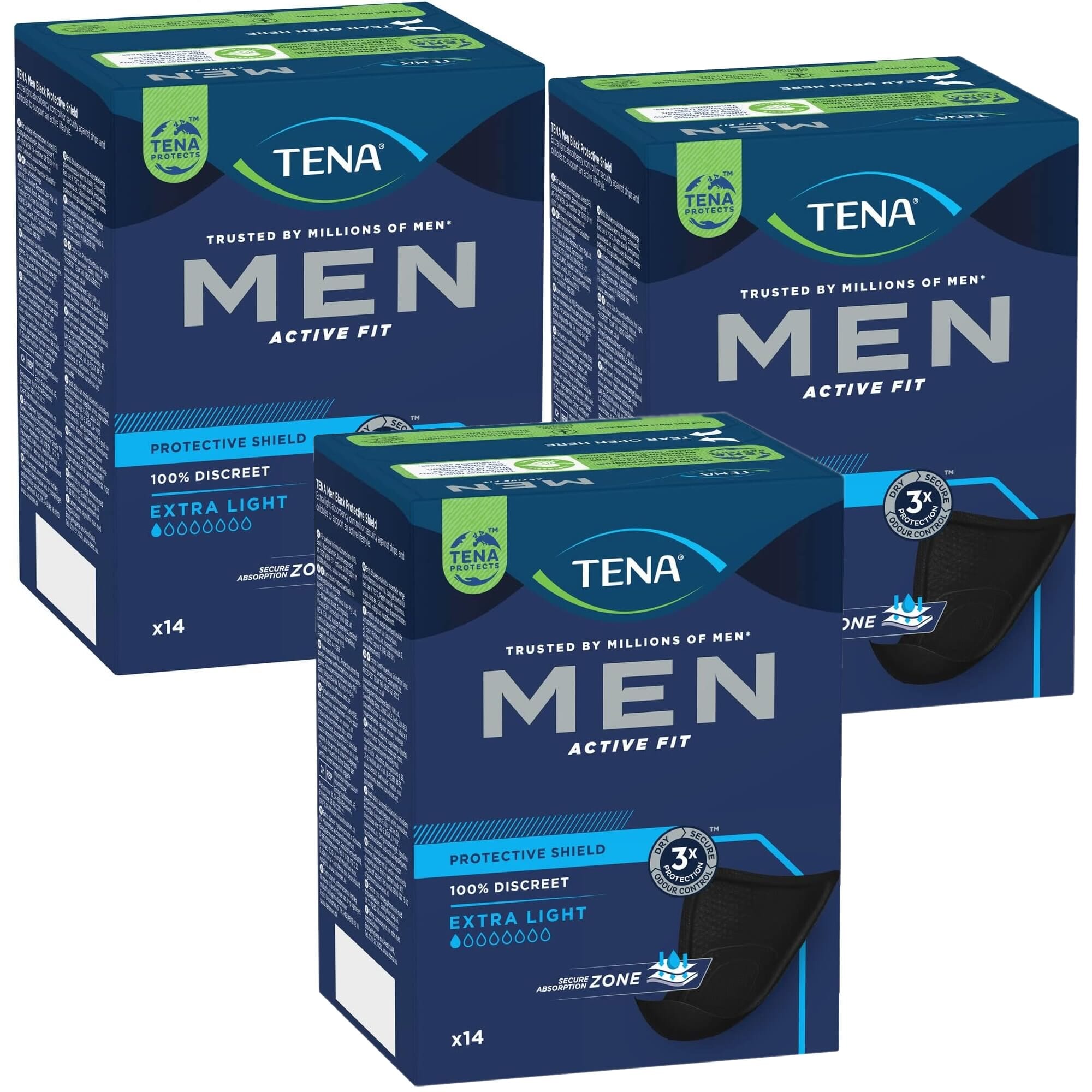 View TENA Men Protective Absorbent Shield Triple Pack information