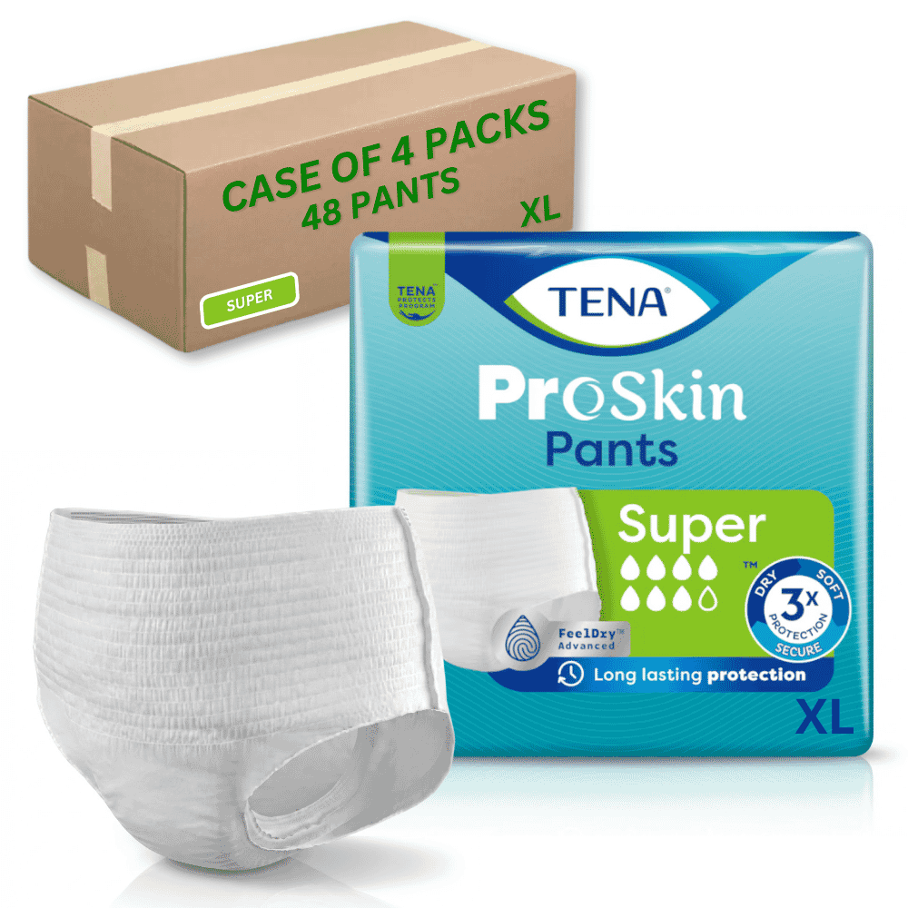 tena pants super xl case of 48