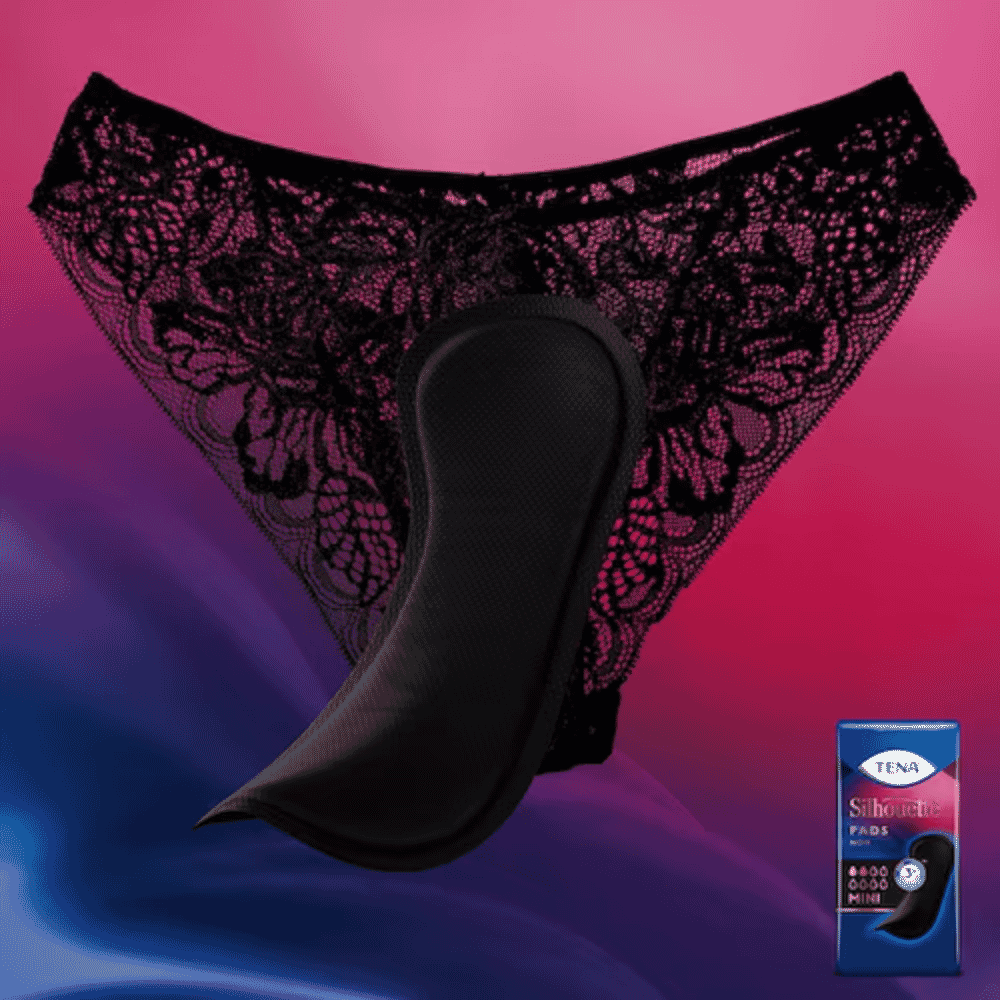 tena silhouette noir mini pads black