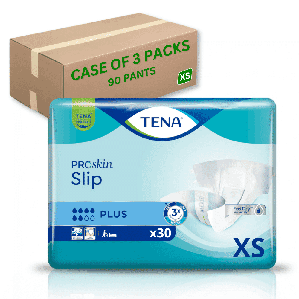 tena slip plus xs case of 90