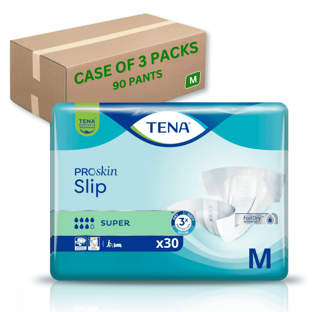 tena slip super medium case of 90