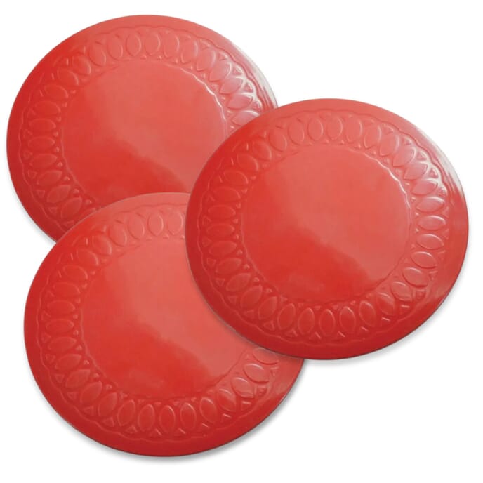 tenura anti slip circular mat coaster pack of 3 red