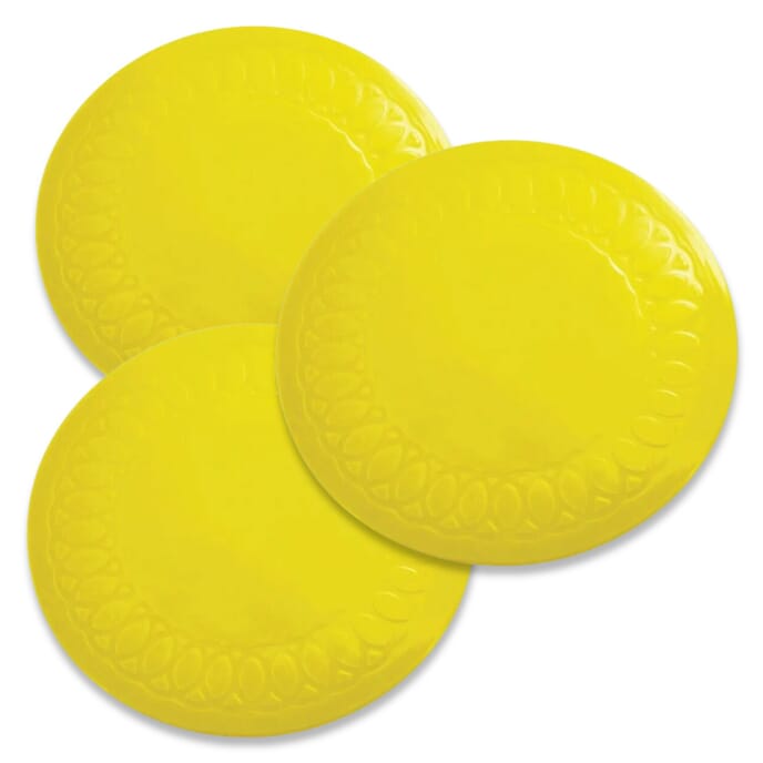 tenura anti slip circular mat coaster pack of 3 yellow