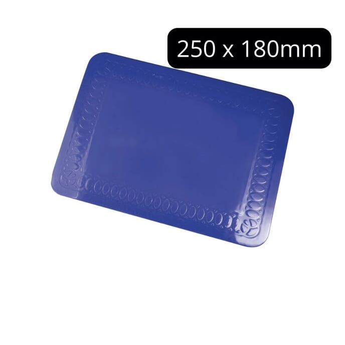 tenura antimicrobial table mat 250 x 180mm blue