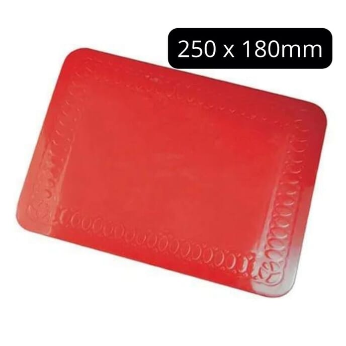 tenura antimicrobial table mat 250 x 180mm red