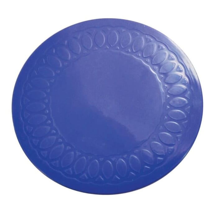 tenura silicone rubber anti slip circular mat coaster 19 cm blue