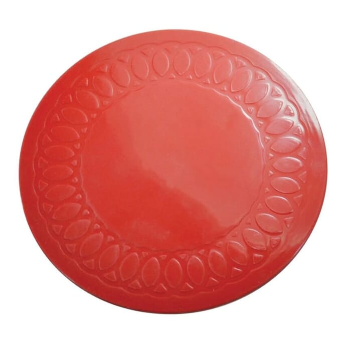 tenura silicone rubber anti slip circular mat coaster 19 cm red