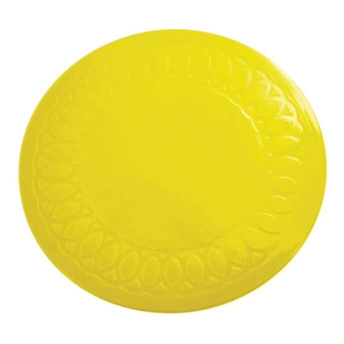 tenura silicone rubber anti slip circular mat coaster 19 cm yellow