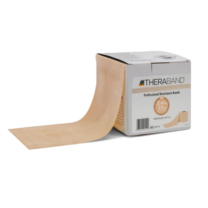 theraband resistance bands 50 yards super light resistance tan