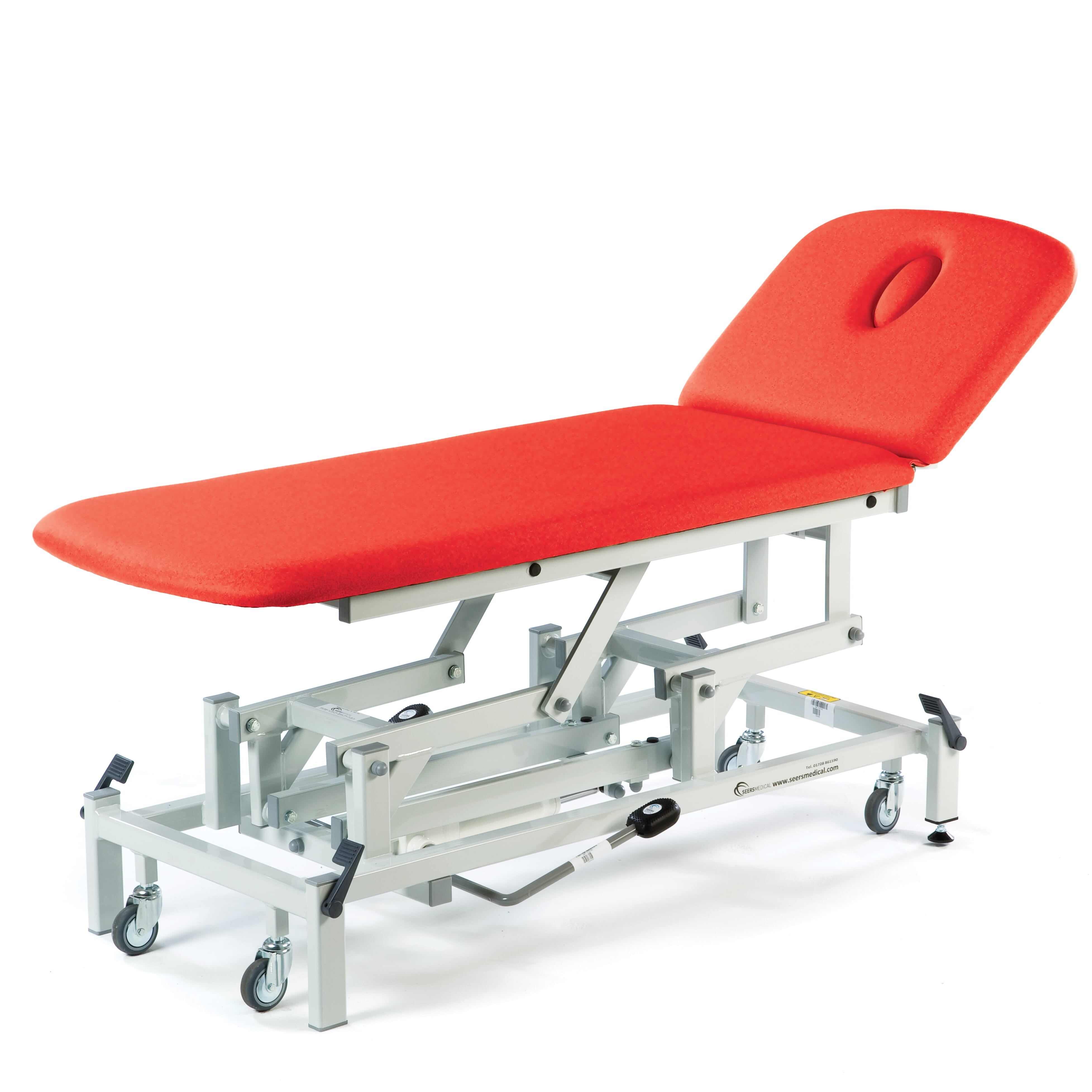 therapy 2 section couch hydraulic basic head red