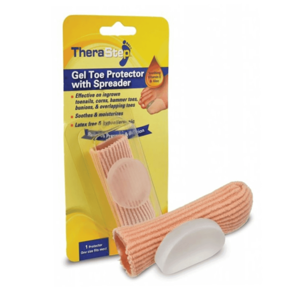 therastep gel toe protector with spreader packaging