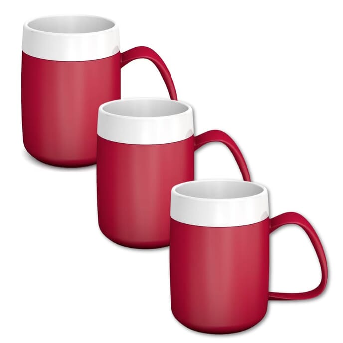 thermo mug red white pack of 3