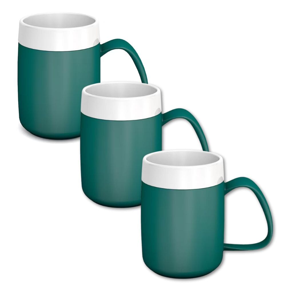 thermo mug teal green white pack of 3