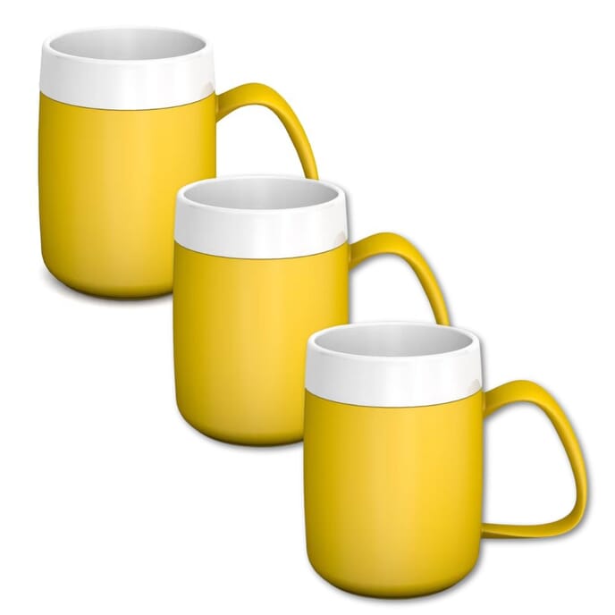 thermo mug yellow white pack of 3