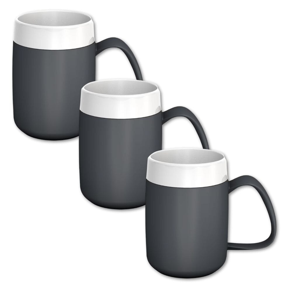 thermo safe mug with large handle anthracite pack of 3
