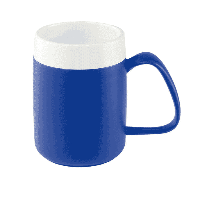 thermo safe mug with large handle blue