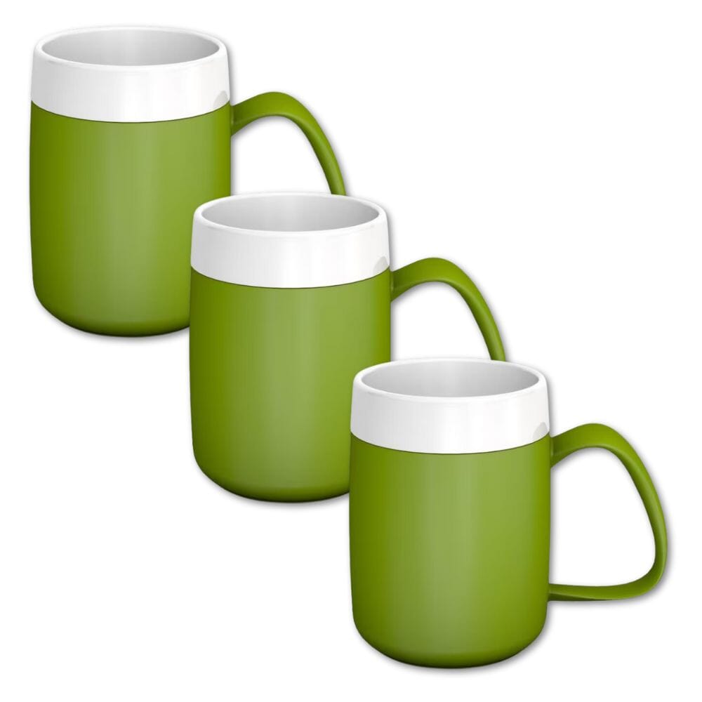 thermo safe mug with large handle green pack of 3