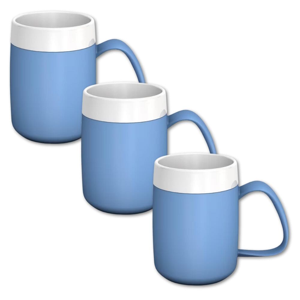 thermo safe mug with large handle light blue pack of 3