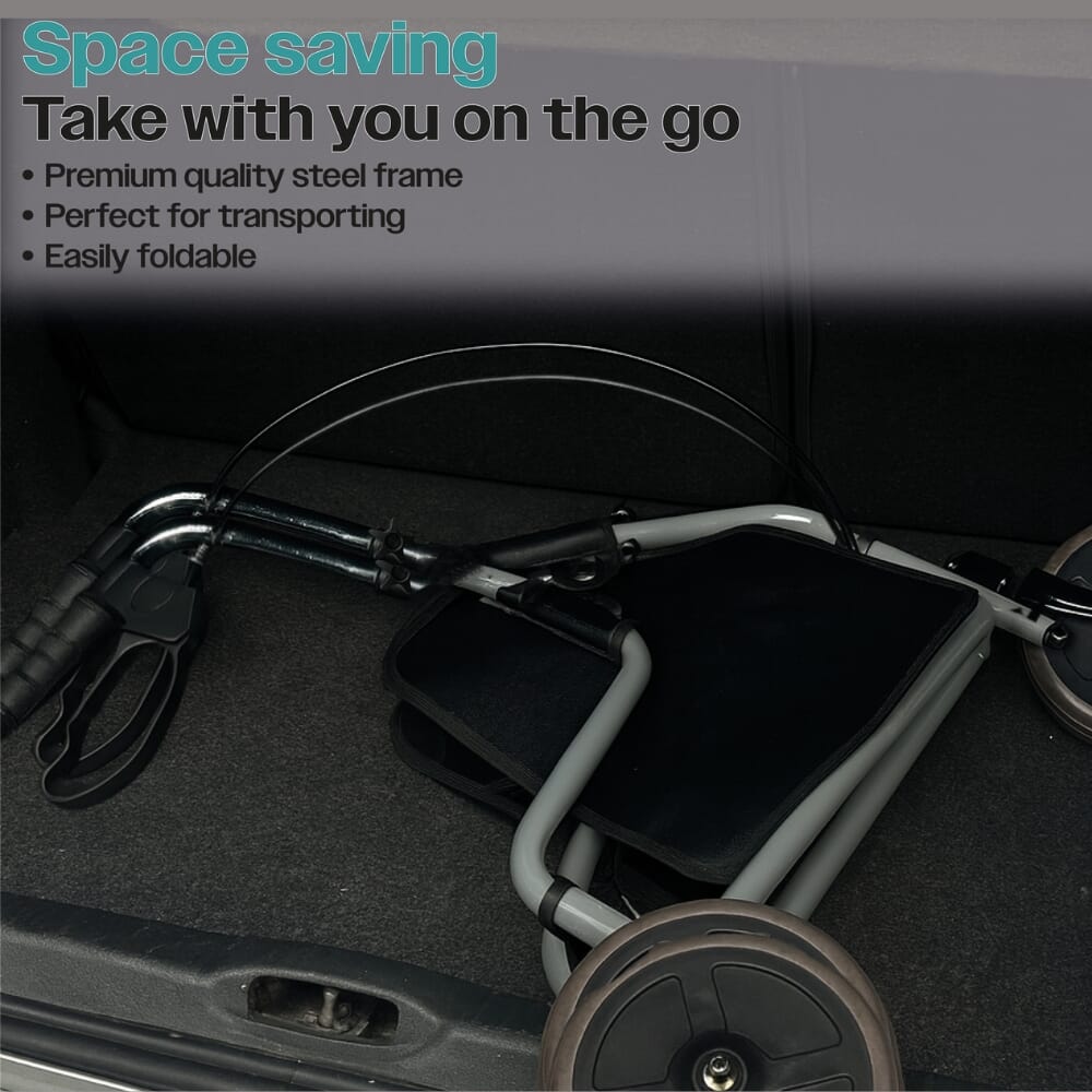 three wheeled walker in car