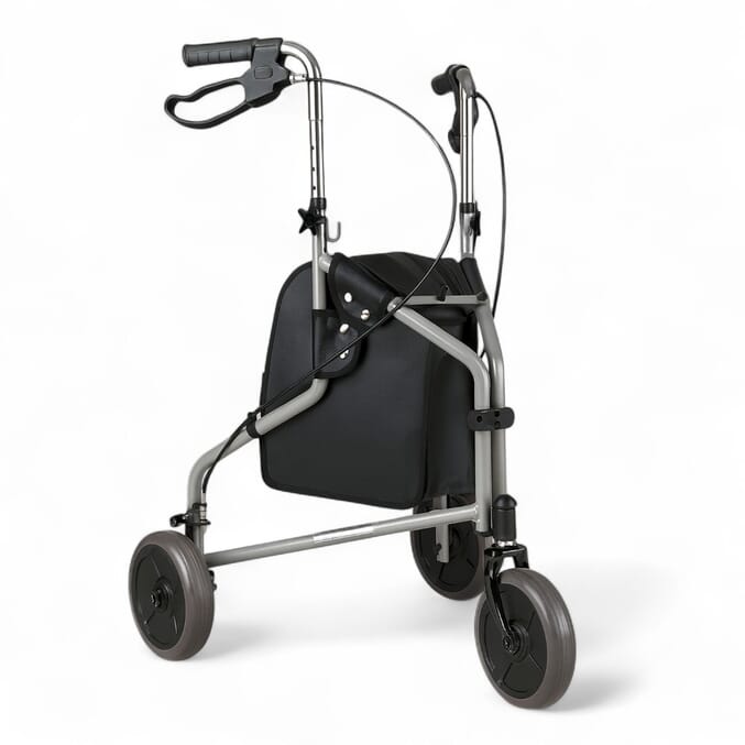 three wheeled walker silver