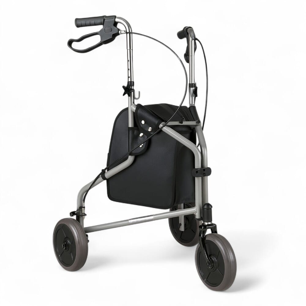 three wheeled walker silver