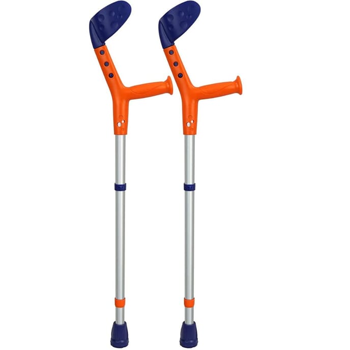 tiki childrens crutches blue and orange