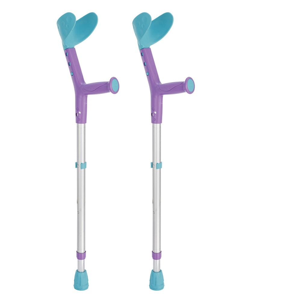 tiki childrens crutches puple and turquoise