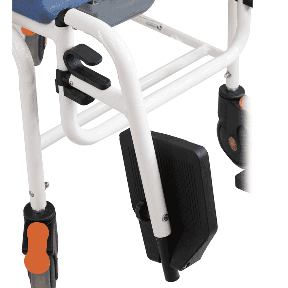 tilt in space shower commode chair leg rest