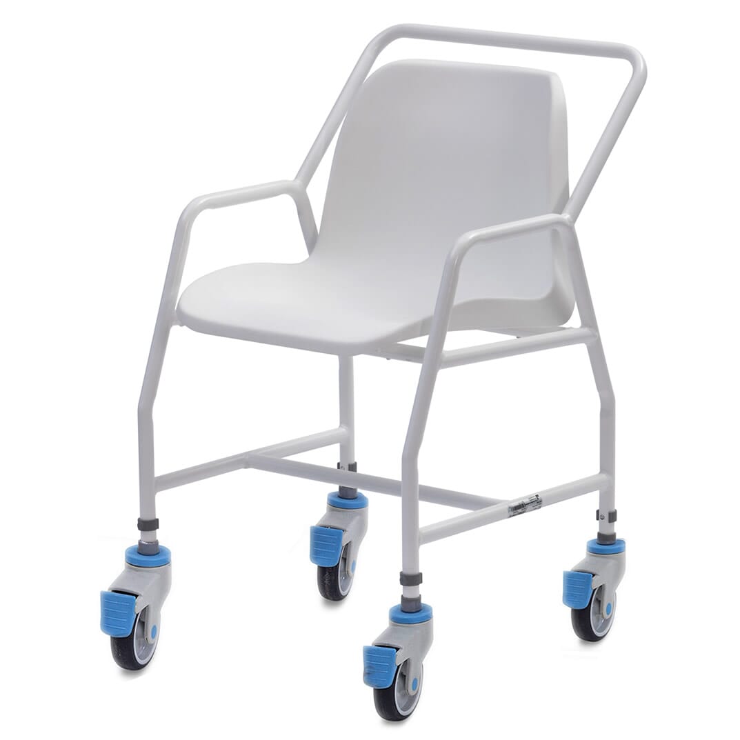 tilton mobile shower chair 4 brake with fixed arms