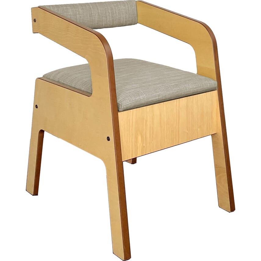 timberry scandi commode ash frame beige upholstery