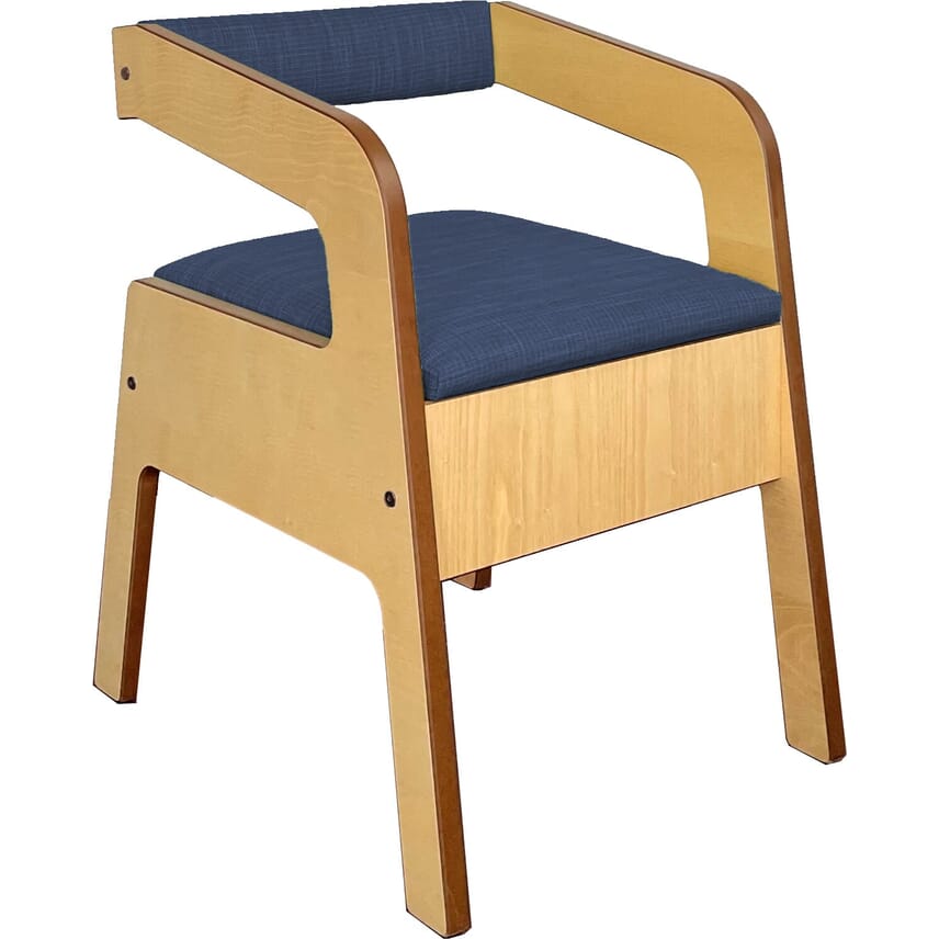 timberry scandi commode ash frame blue upholstery