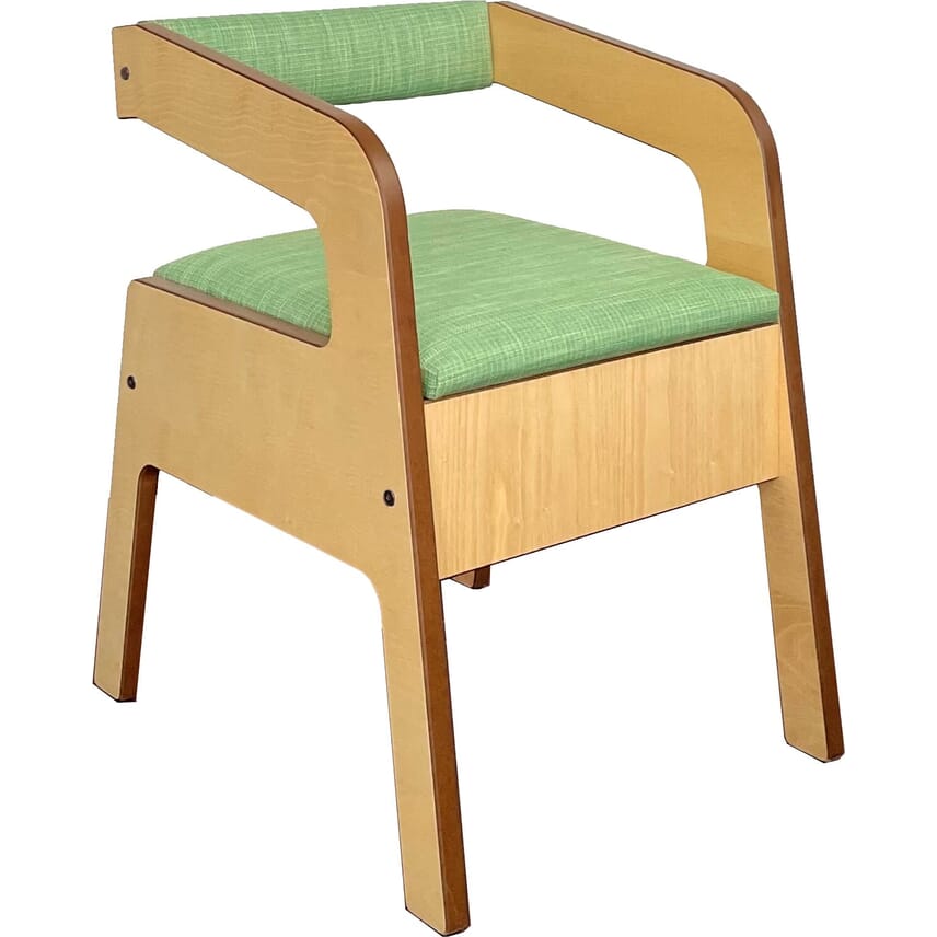 timberry scandi commode ash frame green upholstery