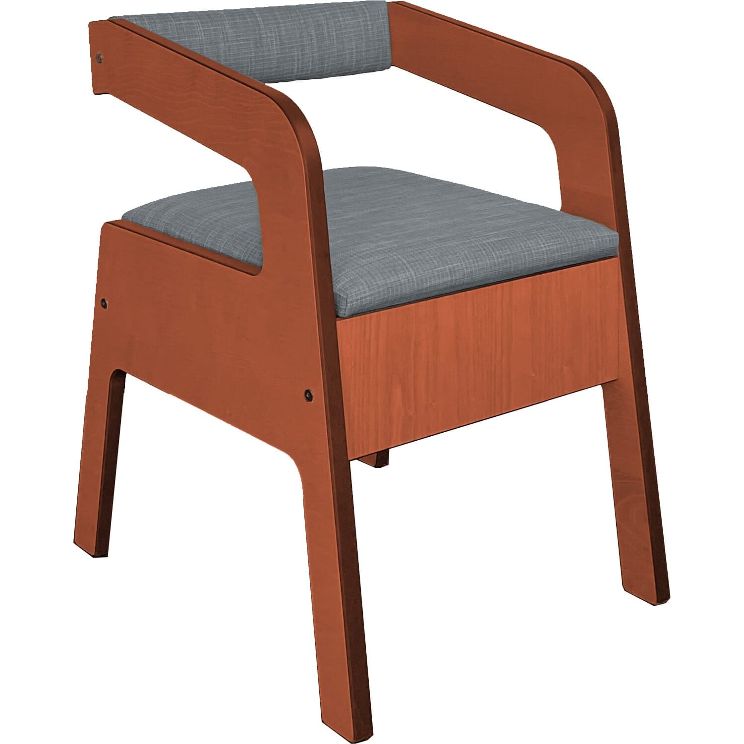 timberry scandi commode walnut frame grey upholstery