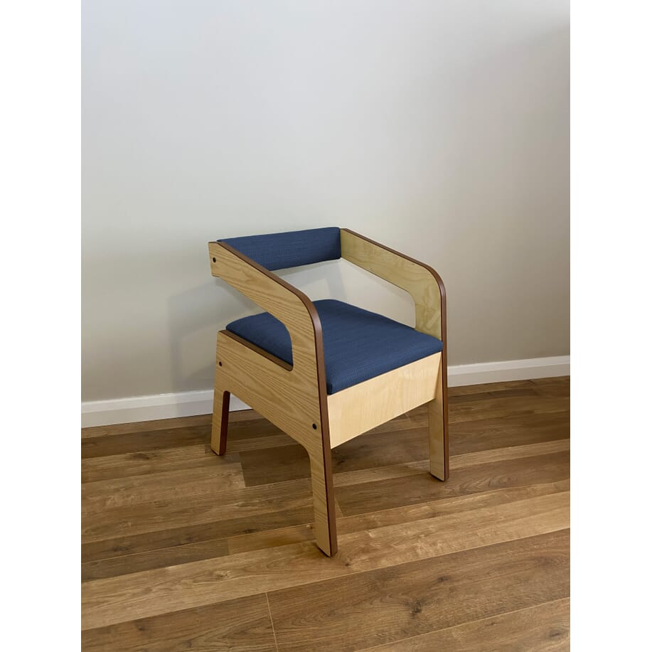 timberry scandi petite commode ash frame blue upholstery