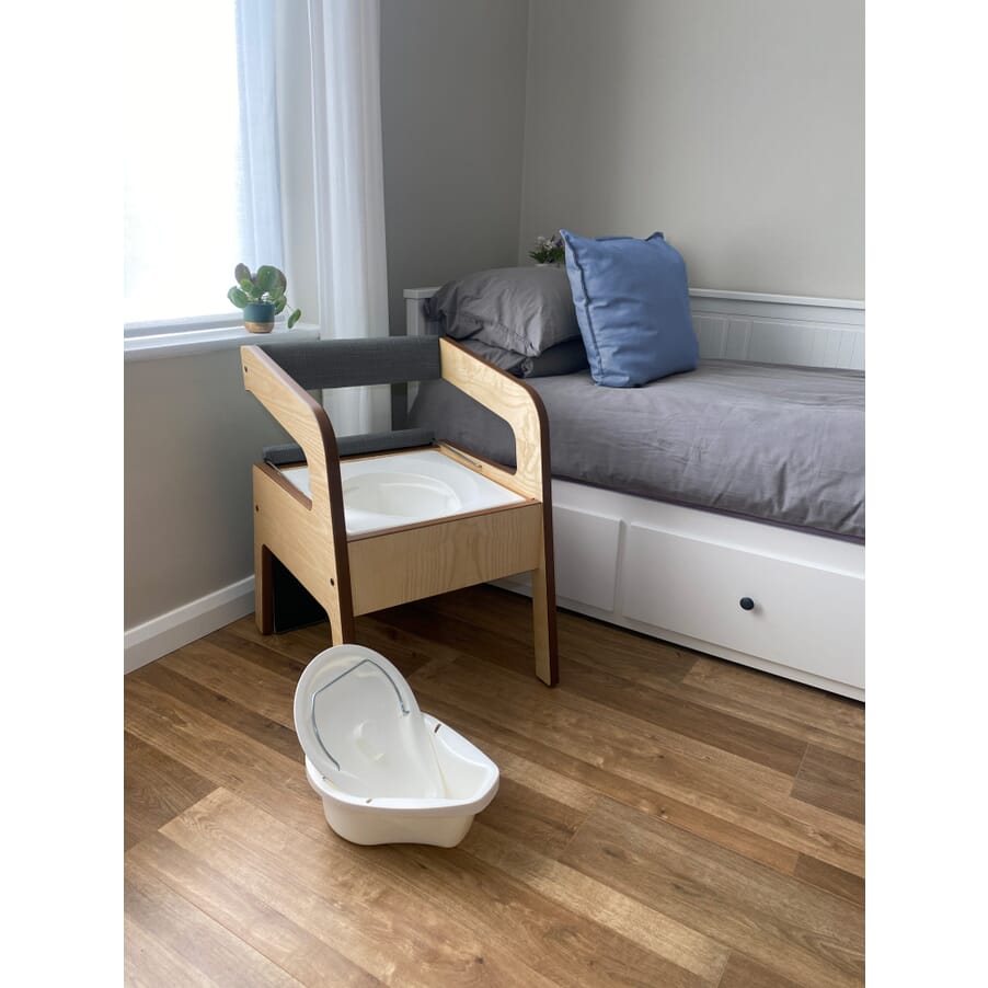 timberry scandi petite commode ash frame grey upholstery