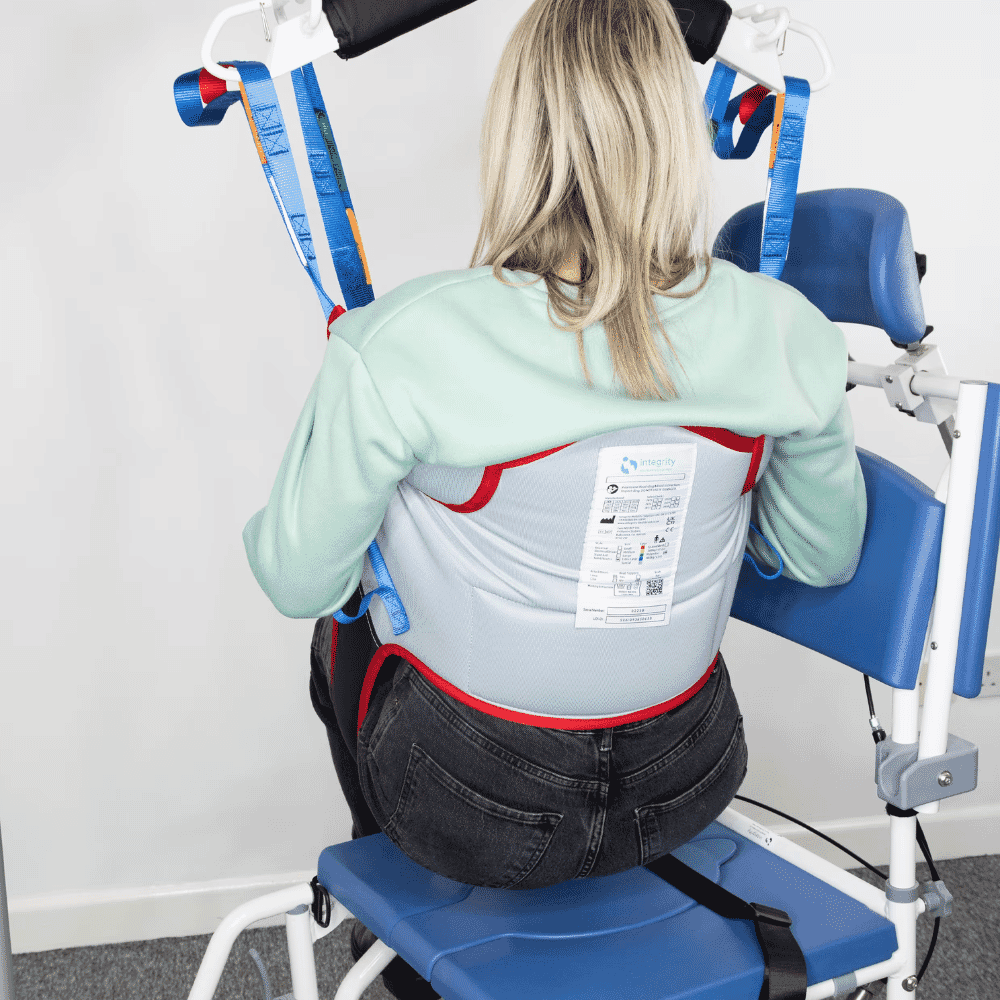 toilet access sling in use