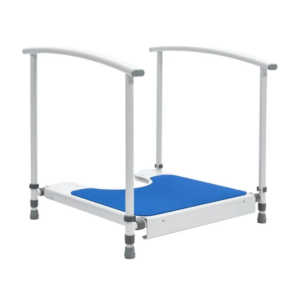 toilet platform with handrails without background