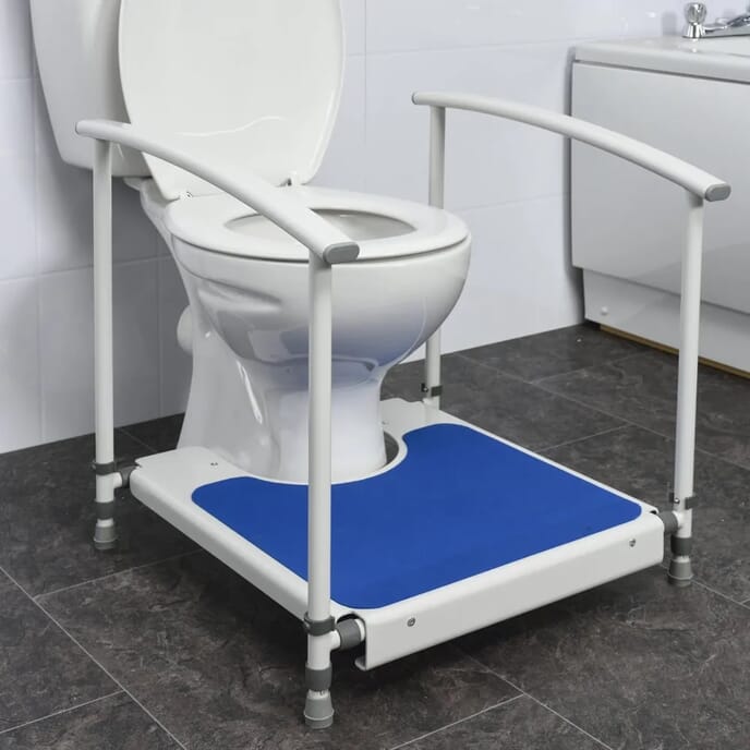 toilet platform with handrails