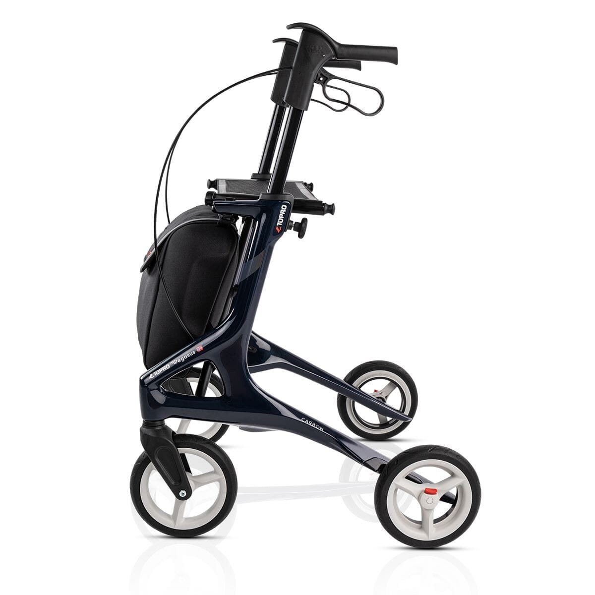 topro pegasus carbon fibre rollator blue side on