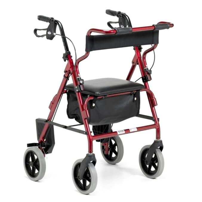 transit chair and rollator combination burgundy