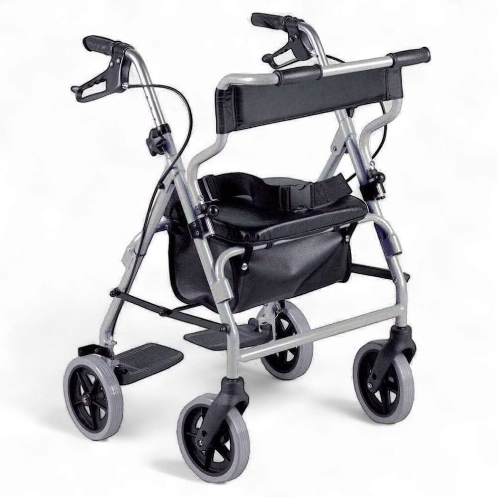 transit chair and rollator combination silver