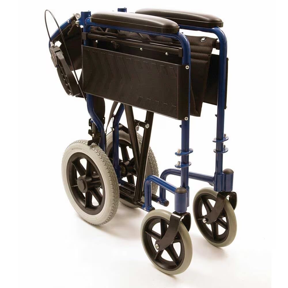 transit lite wheelchair blue folded