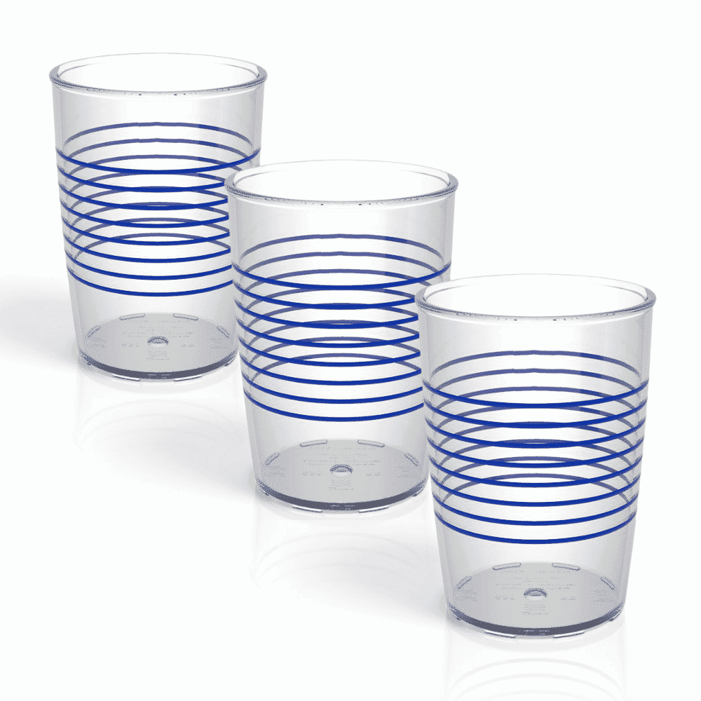 transparent non slip cup blue pack of 3
