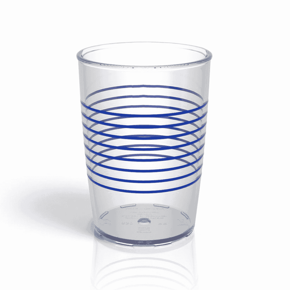 transparent non slip cup blue