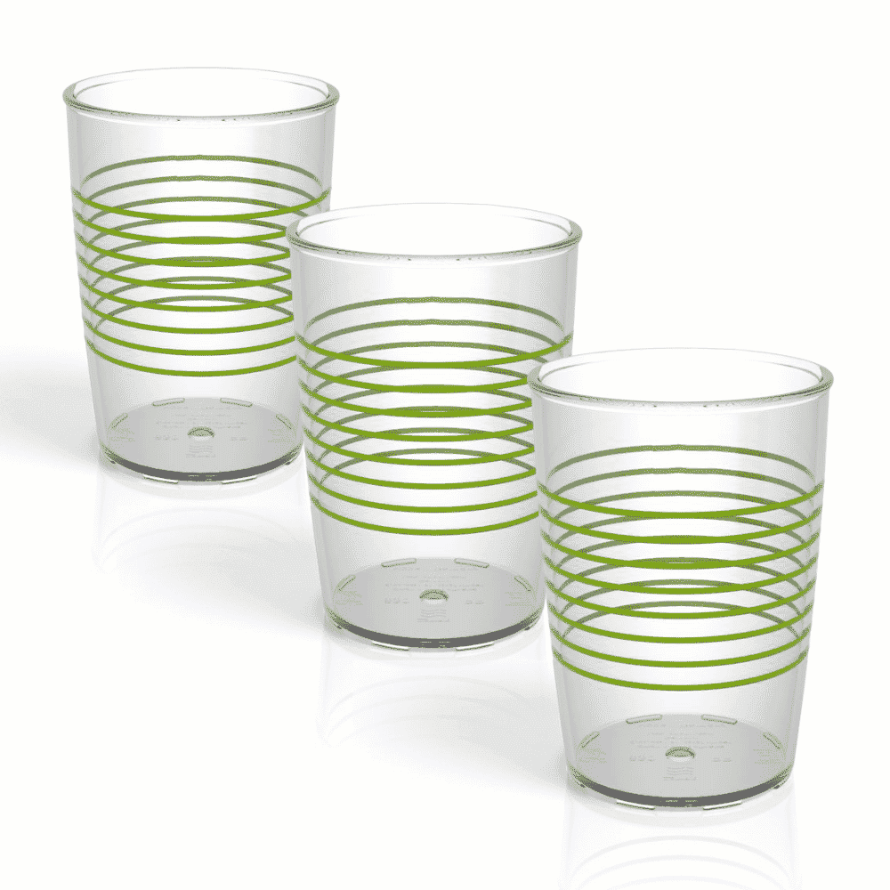 transparent non slip cup green pack of 3