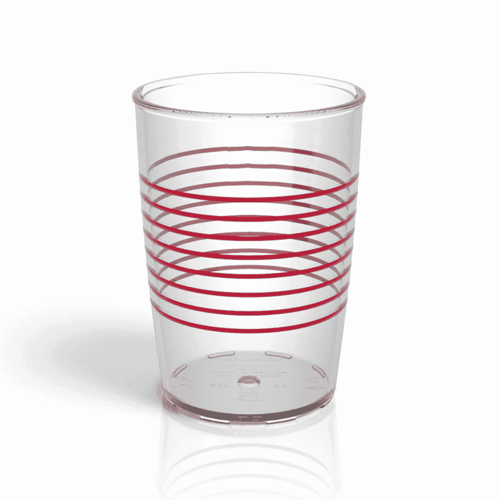 transparent non slip cup red