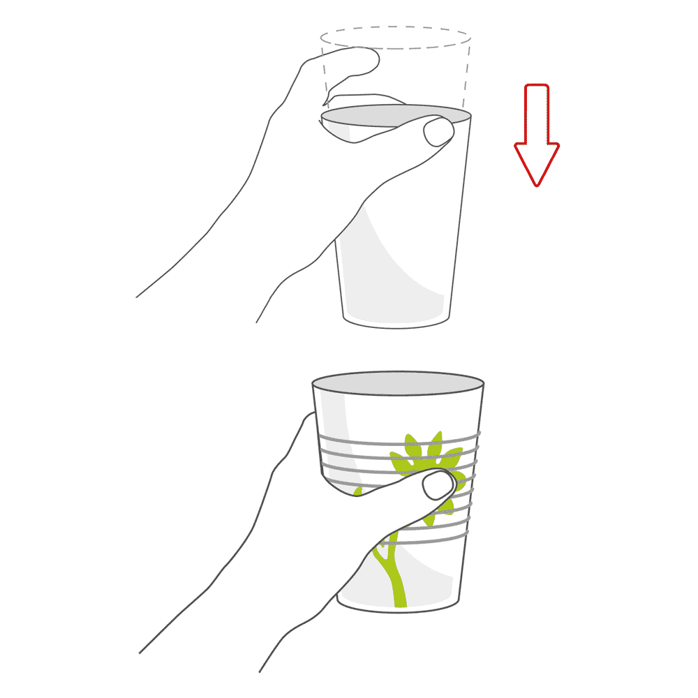 transparent non slip cup stacking