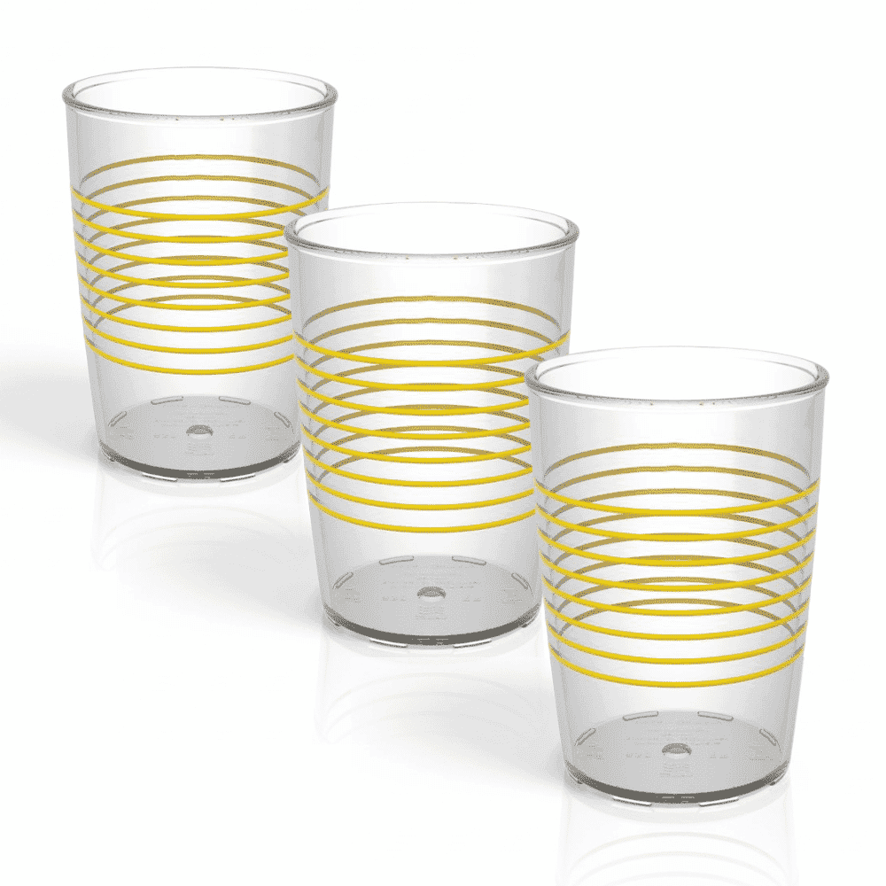 transparent non slip cup yellow pack of 3