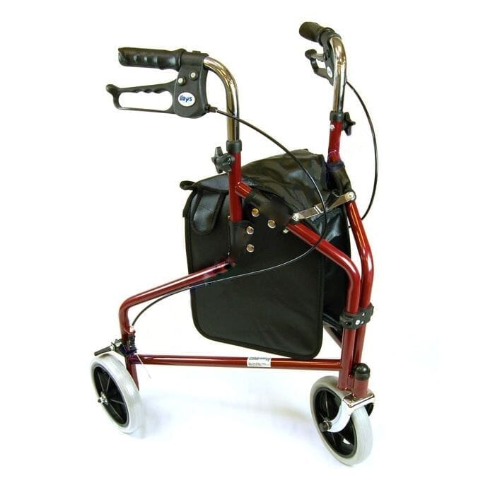 View Tri Wheel Walker with Lockable Brakes Red information