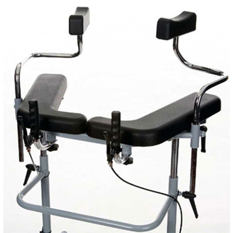 trio height adjustable walking frame close up